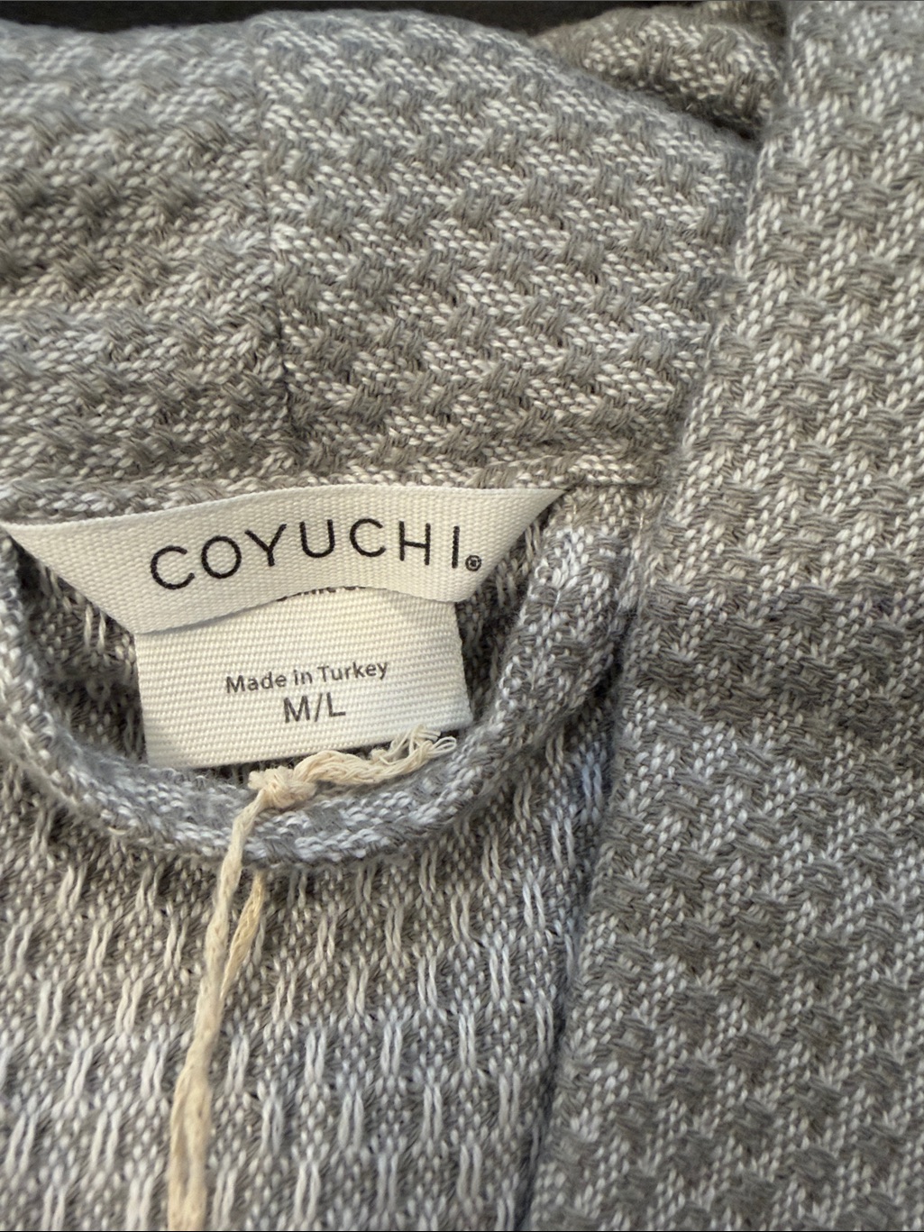 Coyuchi Mediterranean Waffle Robe - Deep Pewter — image 3 of 3